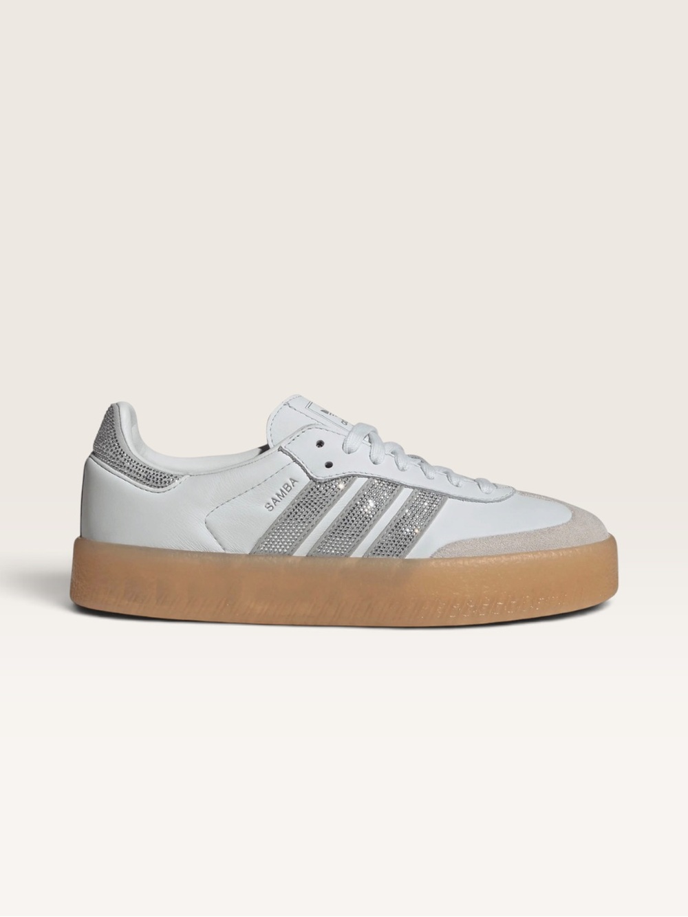 Women’s Adidas Sambae Samba 'Rhinestone' Crystal White Silver Gum Size 8